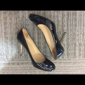 Kate Spade Black Pumps with Striped Heel - Size 7